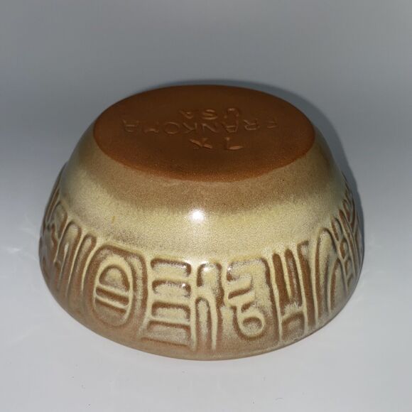 Vtg Frankoma Pottery Maya-Aztec Soup Bowl Woodland Moss Glaze - Picture 10 of 11